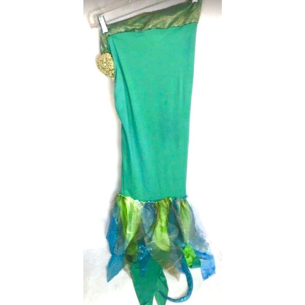 Mermaid Tail Green Dress Costume Multi Color Tail 1pc Juniors Women Size M 7-8